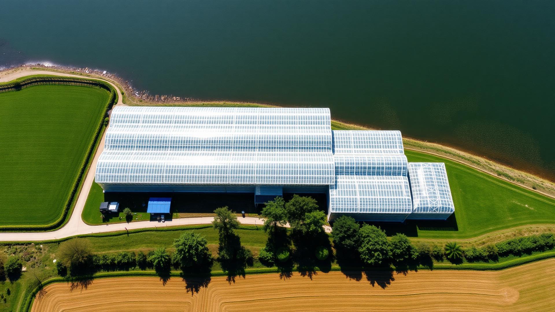 Aerial view of Mucci Farms greenhouses
