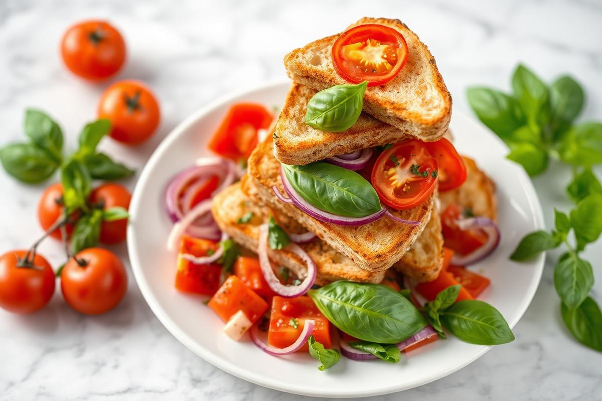 Panzanella salad made with Mucci Farms tomatoes